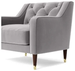 Swoon Pritchard Velvet Armchair - Silver Grey 15 Swoon Pritchard Velvet Armchair - Silver Grey -Habitat 2007795 R Z005A