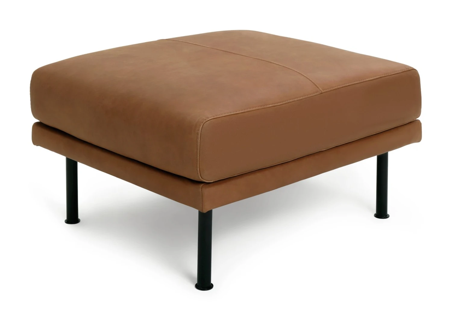 Habitat Moore Leather Ottoman Footstool - Tan 1 Habitat Moore Leather Ottoman Footstool - Tan