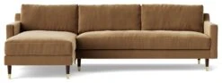 Swoon Rieti Velvet Left Hand Corner Sofa - Biscuit 12 Swoon Rieti Velvet Left Hand Corner Sofa - Biscuit -Habitat 2009676 R Z002A