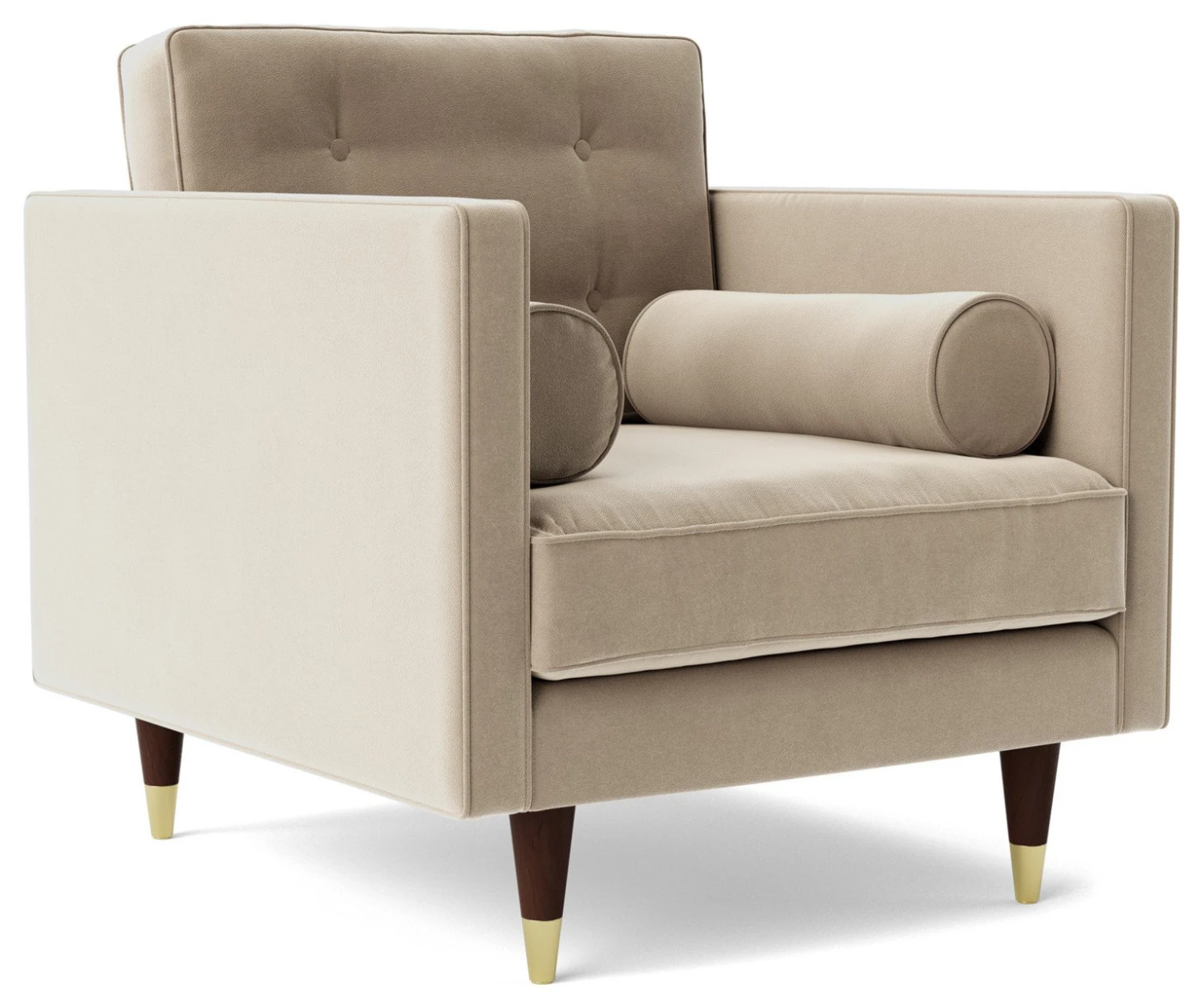 Swoon Porto Velvet Armchair - Taupe 5 Swoon Porto Velvet Armchair - Taupe - Image 5