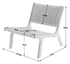 Habitat Faro Woven Paper Rope And Oak Accent Chair - Black -Habitat 2013112 R E001