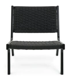 Habitat Faro Woven Paper Rope And Oak Accent Chair - Black -Habitat 2013112 R Z001A