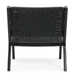 Habitat Faro Woven Paper Rope And Oak Accent Chair - Black -Habitat 2013112 R Z003A