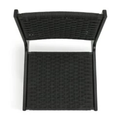 Habitat Faro Woven Paper Rope And Oak Accent Chair - Black -Habitat 2013112 R Z005A