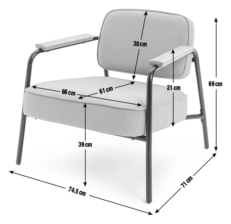 Habitat Jesper Fabric Accent Chair - Grey 4 Habitat Jesper Fabric Accent Chair - Grey - Image 4