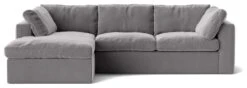 Swoon Seattle Velvet Left Hand Corner Sofa - Silver Grey -Habitat 2017792 R Z002A