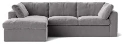 Swoon Seattle Velvet Left Hand Corner Sofa - Silver Grey -Habitat 2017792 R Z003A
