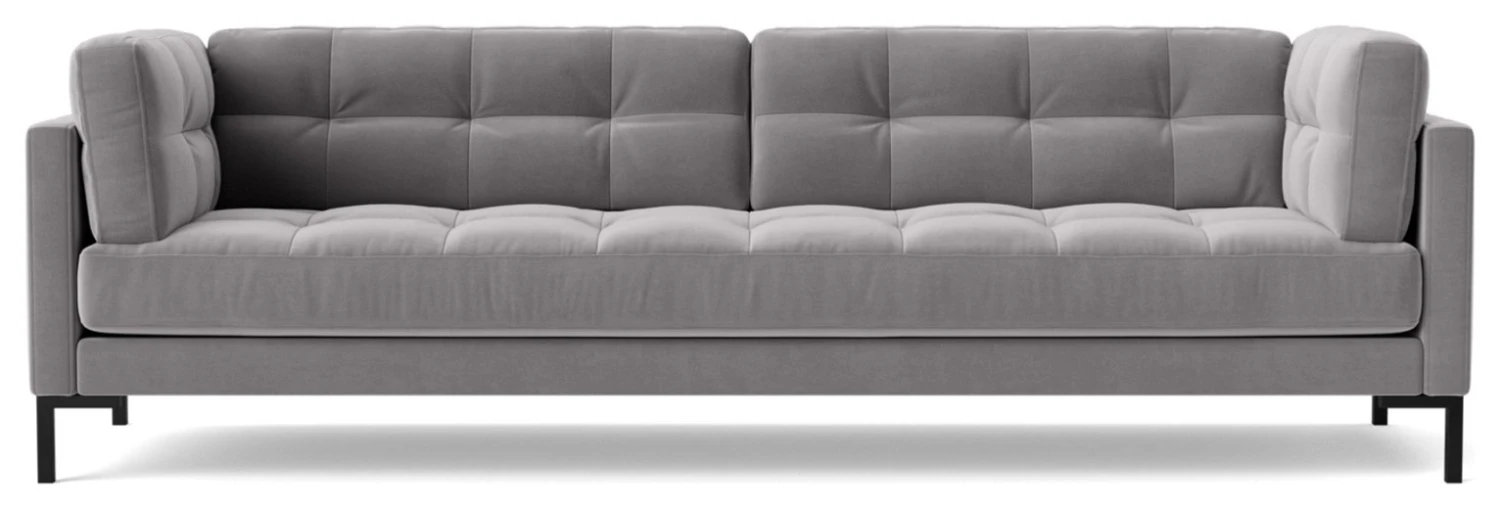 Swoon Landau Velvet 3 Seater Sofa - Silver Grey 1 Swoon Landau Velvet 3 Seater Sofa - Silver Grey