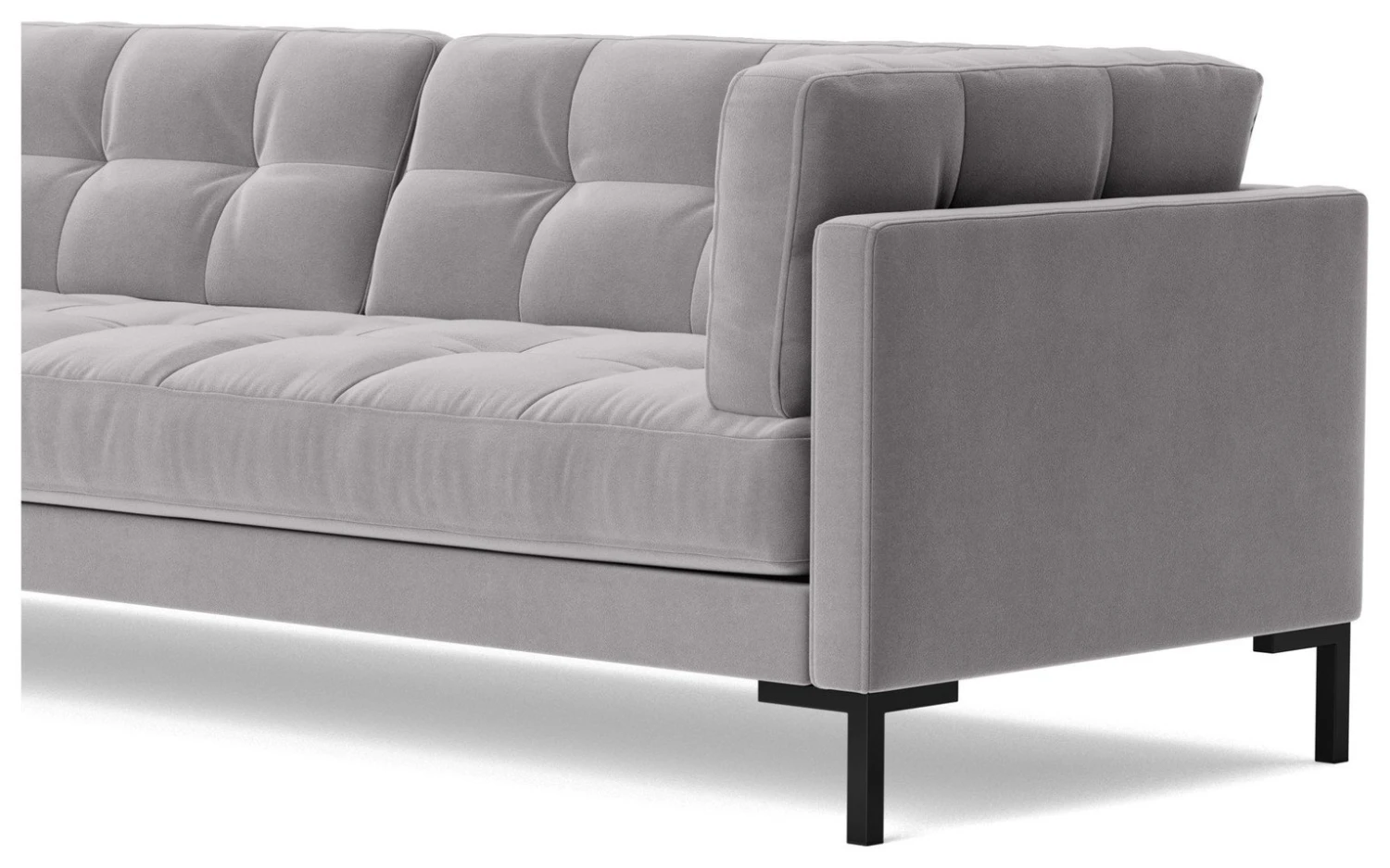 Swoon Landau Velvet 3 Seater Sofa - Silver Grey 6 Swoon Landau Velvet 3 Seater Sofa - Silver Grey - Image 6