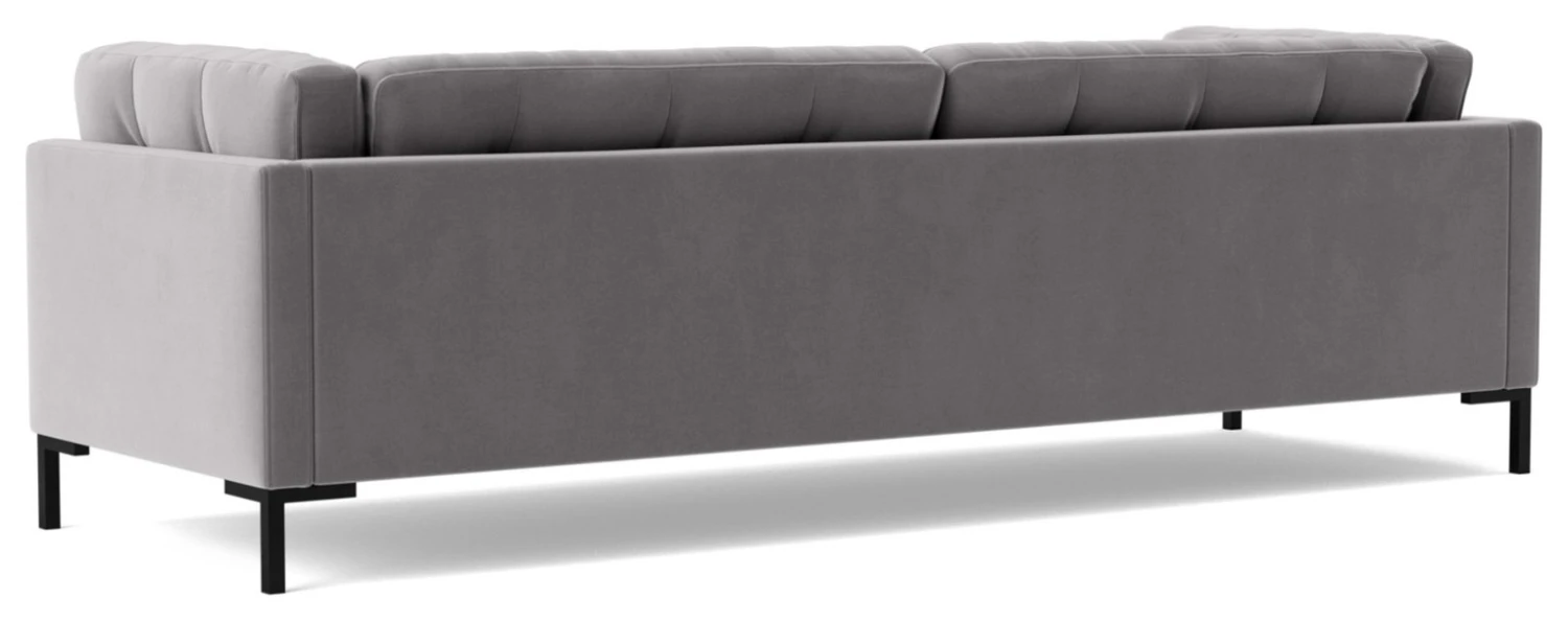 Swoon Landau Velvet 3 Seater Sofa - Silver Grey 7 Swoon Landau Velvet 3 Seater Sofa - Silver Grey - Image 7
