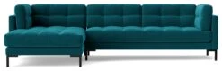 Swoon Landau Velvet Left Hand Corner Sofa - Kingfisher Blue 11 Swoon Landau Velvet Left Hand Corner Sofa - Kingfisher Blue -Habitat 2023803 R Z002A