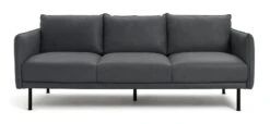 Habitat Moore Leather 4 Seater Sofa - Dark Grey