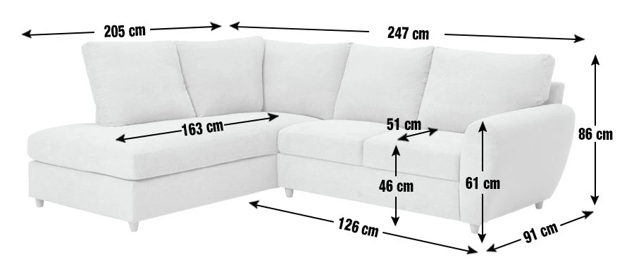 Habitat Ashford Fabric Left Corner Chaise Sofa - Grey 4 Habitat Ashford Fabric Left Corner Chaise Sofa - Grey - Image 4
