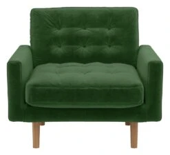 Habitat 13 Habitat Fenner Velvet ArmChair - Moss Green