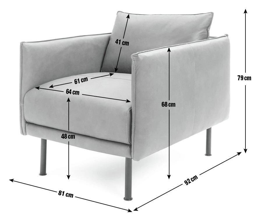 Habitat Moore Leather Armchair - Dark Grey 4 Habitat Moore Leather Armchair - Dark Grey - Image 4