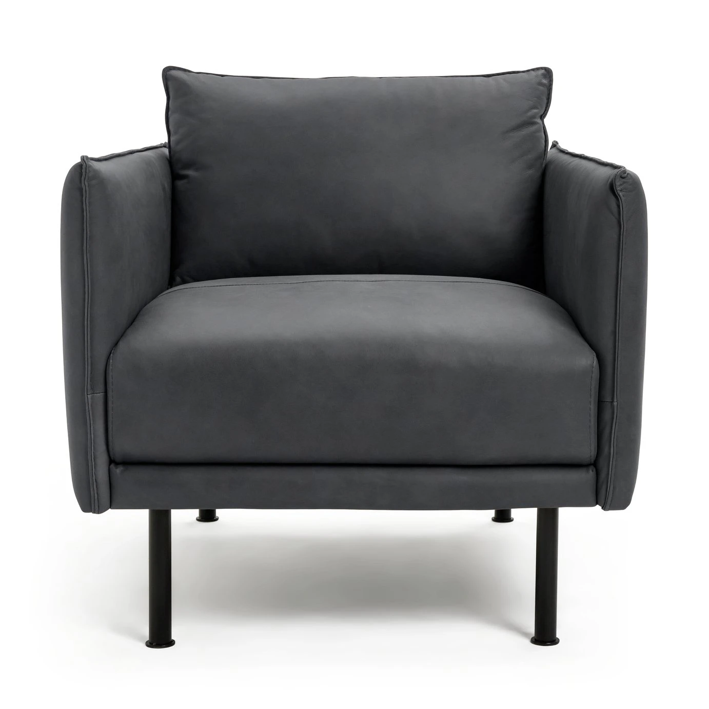 Habitat Moore Leather Armchair - Dark Grey 1 Habitat Moore Leather Armchair - Dark Grey