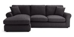 Habitat Lisbon Fabric Left Hand Corner Chaise Sofa- Charcoal -Habitat 2078092 R Z003A