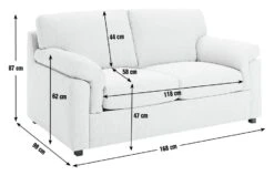 Habitat Florence Fabric 2 Seater Sofa - Cream -Habitat 2155094 R E001