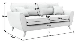 Habitat Isla 3 Seater Leather Sofa - Grey -Habitat 2204749 R E001