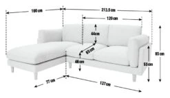 Habitat Salome Fabric Left Hand Corner Chaise Sofa - Grey -Habitat 2207351 R E001