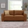 Habitat Eton Leather 3 Seater Sofa - Chocolate