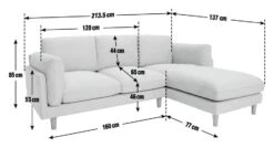 Habitat Salome Fabric Right Hand Corner Chaise Sofa - Grey 12 Habitat Salome Fabric Right Hand Corner Chaise Sofa - Grey -Habitat 2654344 R E001