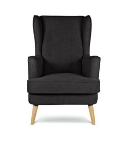 Habitat Callie Fabric Chair Armchair With Footstool-Charcoal -Habitat 2728380 R Z004A