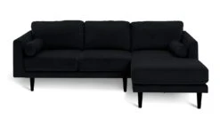 Habitat Jacob Velvet Right Hand Corner Sofa - Black -Habitat 2910260 R Z002A