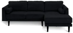 Habitat Jacob Velvet Right Hand Corner Sofa - Black -Habitat 2910260 R Z003A
