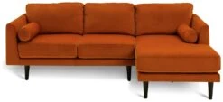 Habitat Jacob Velvet Right Hand Corner Sofa - Orange -Habitat 2910318 R Z003A