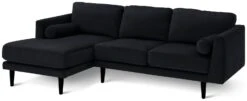 Habitat Jacob Velvet Left Hand Corner Sofa - Black