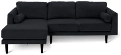 Habitat Jacob Velvet Left Hand Corner Sofa - Black -Habitat 2910325 R Z003A