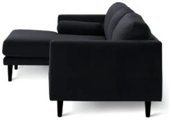 Habitat Jacob Velvet Left Hand Corner Sofa - Black -Habitat 2910325 R Z004A