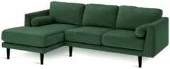 Habitat Jacob Velvet Left Hand Corner Sofa - Emerald Green -Habitat 2910356 R Z003A