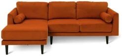 Habitat Jacob Velvet Left Hand Corner Sofa - Orange -Habitat 2910363 R Z003A