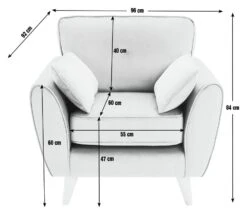 Habitat Iris Fabric Armchair - Grey -Habitat 2910600 R E001