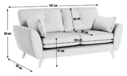 Habitat Iris Fabric 2 Seater Sofa - Grey -Habitat 2910662 R E001