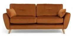 Habitat Isla 3 Seater Velvet Sofa - Orange