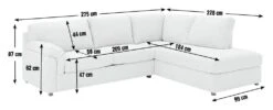 Habitat Florence Fabric Right Hand Corner Chaise Sofa- Cream -Habitat 3087477 R E001