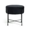 Habitat Jax Velvet Footstool - Black
