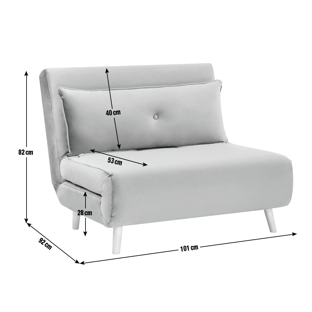 Habitat Roma Small Double Chairbed - Grey 5 Habitat Roma Small Double Chairbed - Grey - Image 5