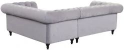Habitat Chesterfield Velvet Left Hand Corner Sofa-Light Grey -Habitat 3106633 R Z005A