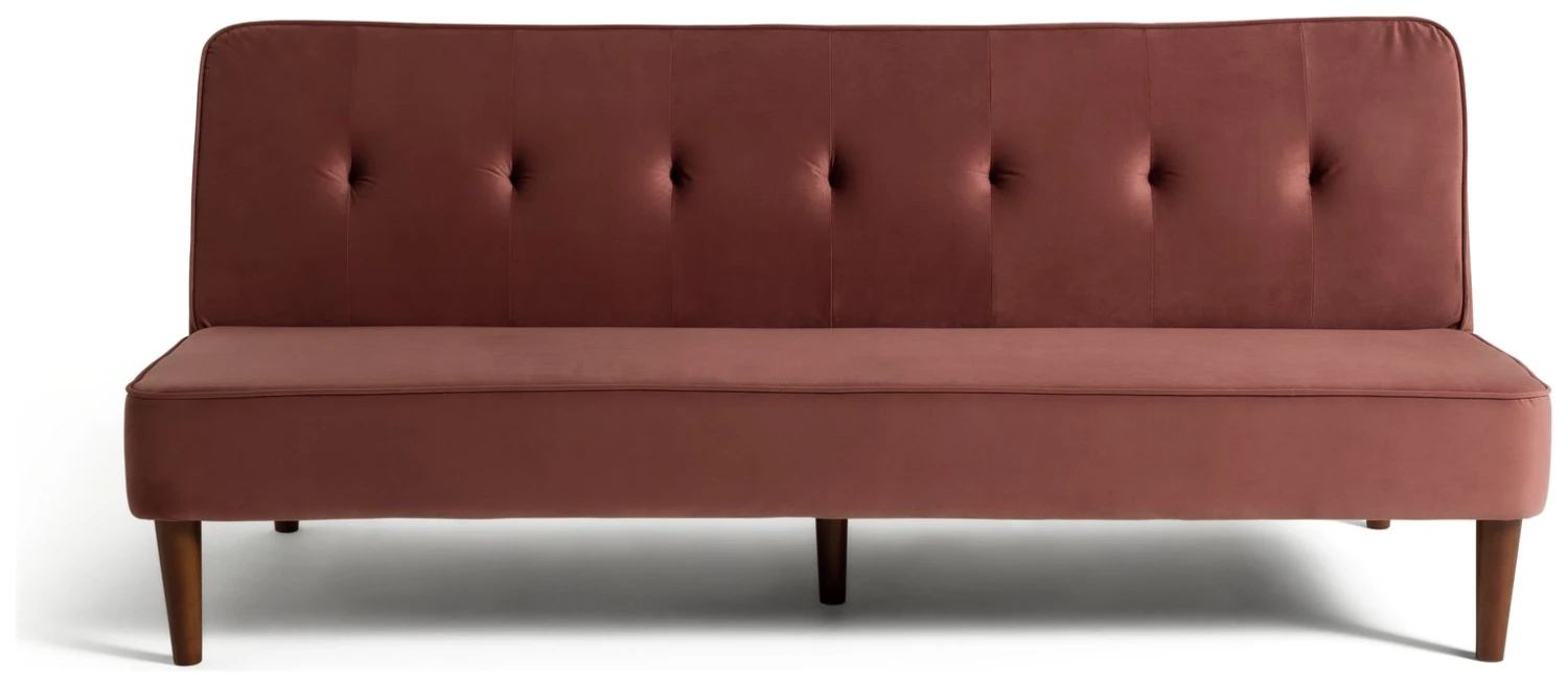 Habitat Odeon 2 Seater Velvet Clic Clac Sofa Bed - Pink 1 Habitat Odeon 2 Seater Velvet Clic Clac Sofa Bed - Pink