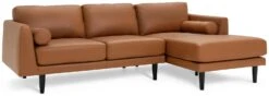 Habitat Jackson Leather Right Corner Chaise Sofa - Tan