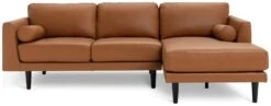 Habitat Jackson Leather Right Corner Chaise Sofa - Tan -Habitat 3247097 R Z003A