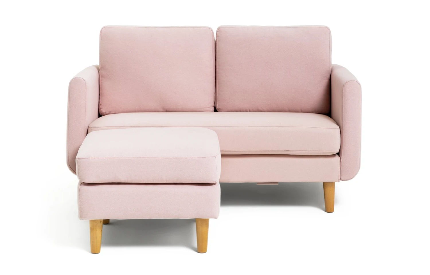 Habitat Remi Small Fabric 2 Seater Chaise Sofa In A Box-Pink 1 Habitat Remi Small Fabric 2 Seater Chaise Sofa In A Box-Pink