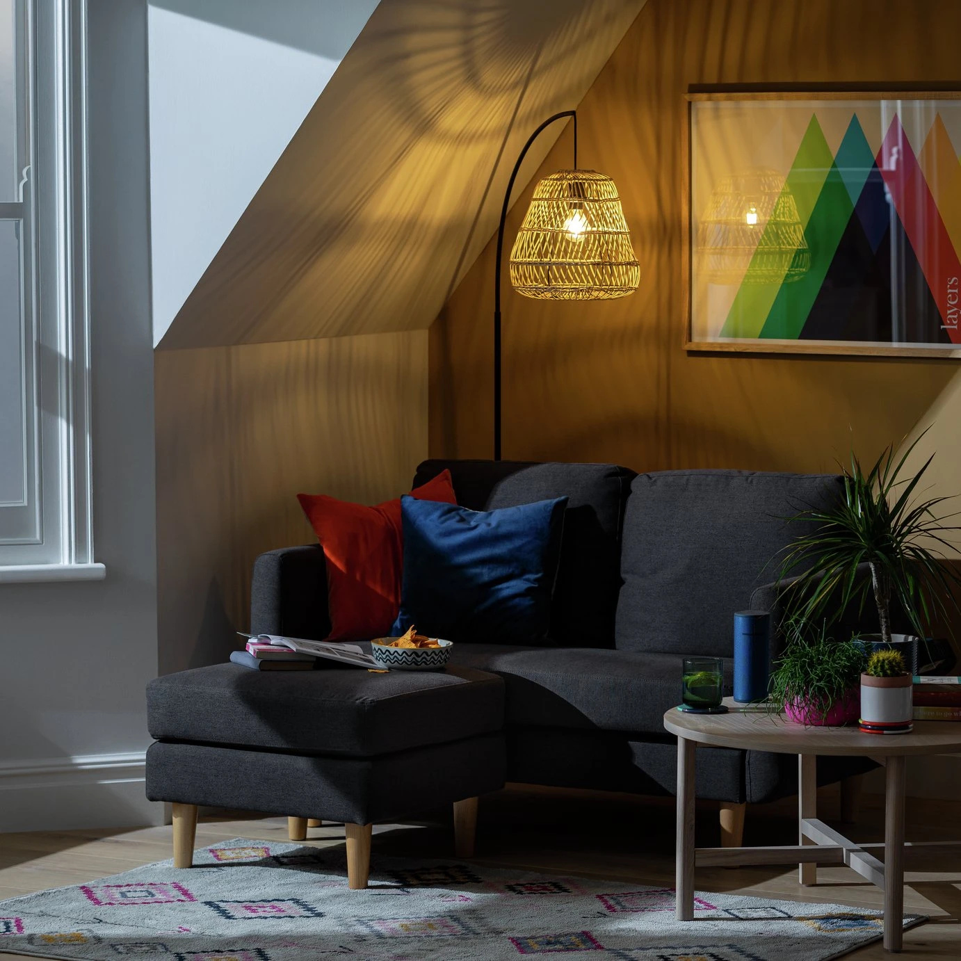 Habitat Remi Small Fabric 2 Seater Chaise Sofa In A Box-Pink 2 Habitat Remi Small Fabric 2 Seater Chaise Sofa In A Box-Pink - Image 2