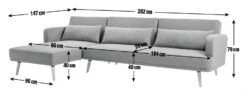 Habitat Andy Left Corner Fabric Clic Clac Sofa Bed - Grey -Habitat 3361928 R E001