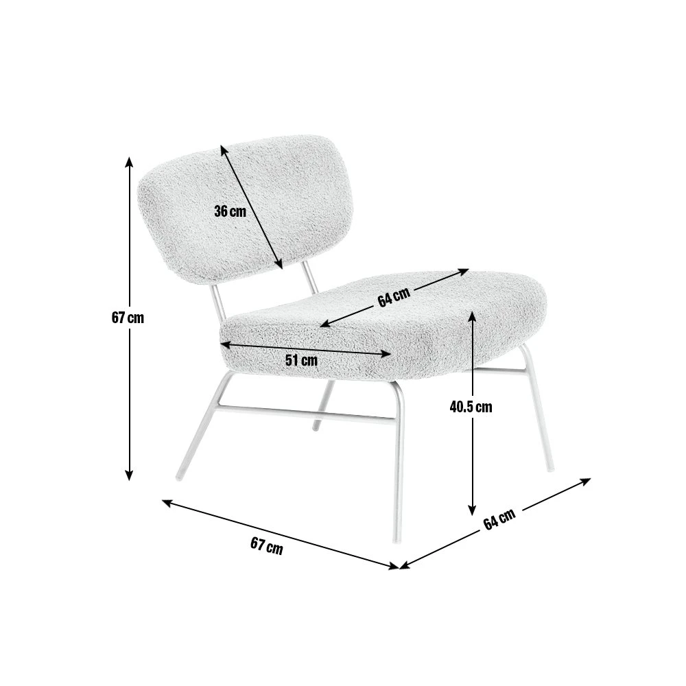 Habitat Cole Boucle Accent Chair - Cream 4 Habitat Cole Boucle Accent Chair - Cream - Image 4