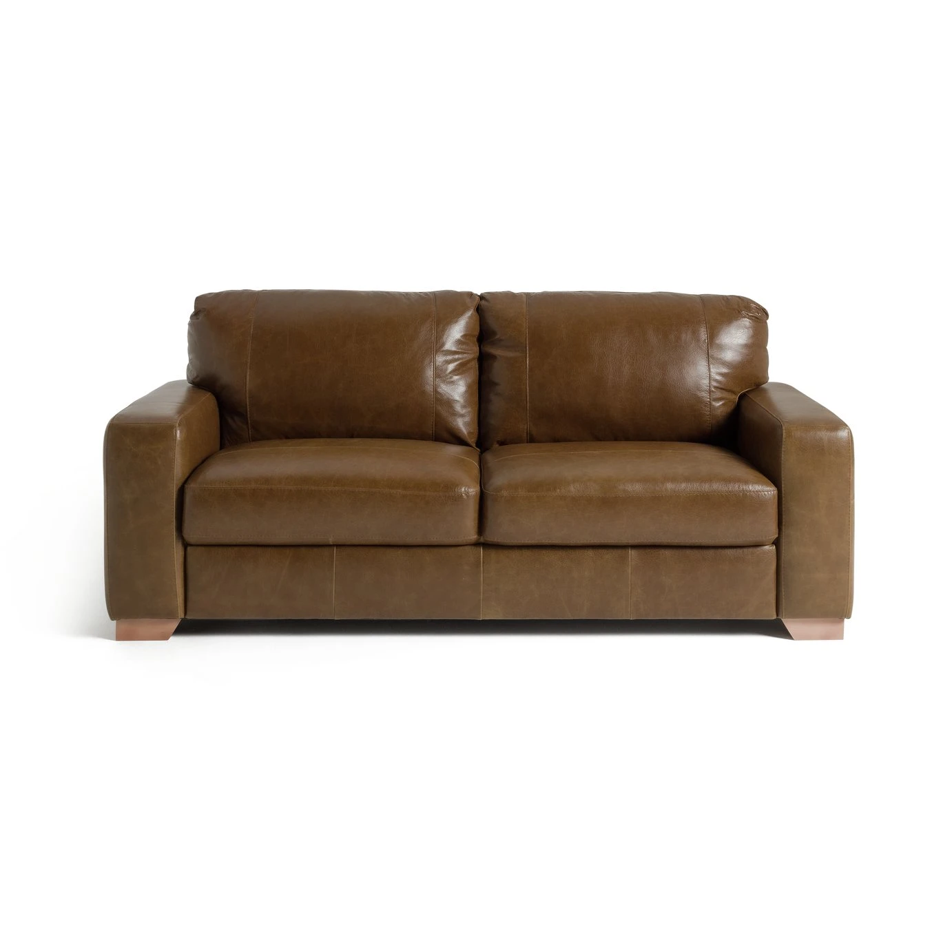 Habitat Eton Leather 3 Seater Sofa - Tan 1 Habitat Eton Leather 3 Seater Sofa - Tan